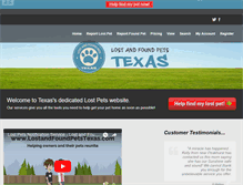 Tablet Screenshot of lostandfoundpetstexas.com